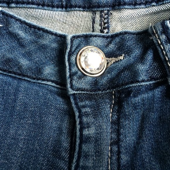 LA Idol USA Womens Jeans Boot Cut Sz 9 Feather Headdress Rhinestones Embellished - Picture 9 of 12